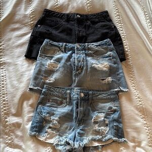 Distressed Denim Shorts Trio Size 4